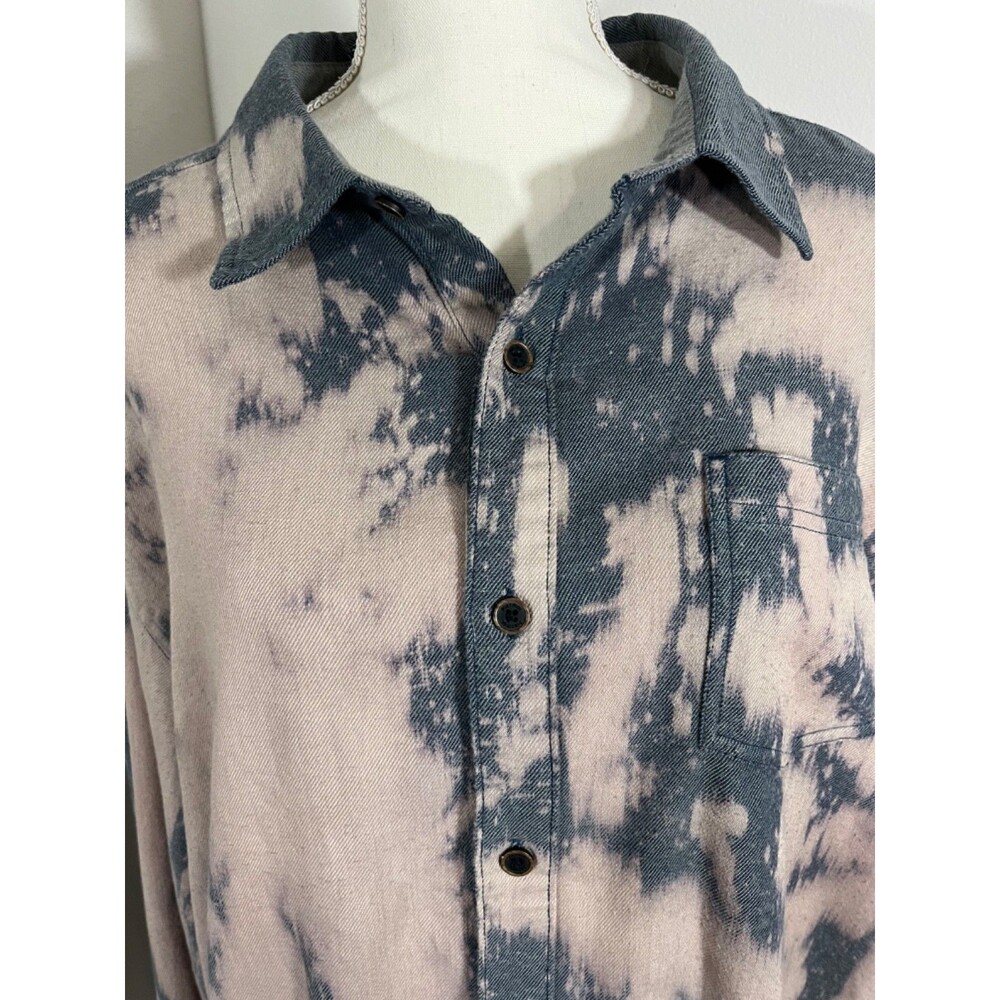 NWT Salty Chick Vintage Custom Bleach XXL Flannel Shirt Button Up Long Sleeve - Picture 2 of 12